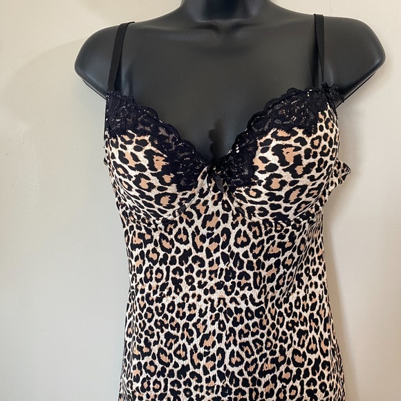 NWOT Sophie b. TAN/BLK Animal Print Chemise, L. *P1031 - Picture 4 of 8